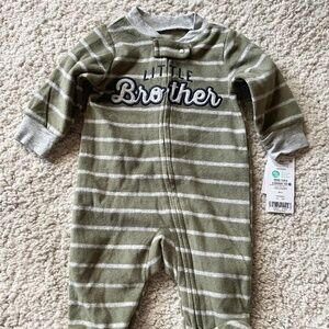 Carter's "Little Brother" Fleece Onesie-Size 3 Months-NWT